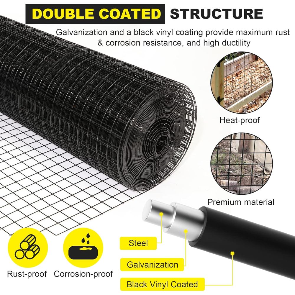 24 x 50 1.5 16 Gauge Black Vin - Home Improvement Fence 评论和价格
