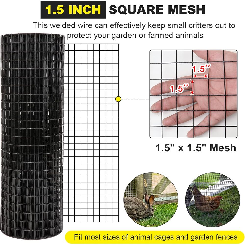 24 x 50 1.5 16 Gauge Black Vin - Home Improvement Fence 评论和价格
